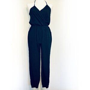 Lulu's Womens Black Halter Jumpsuit Romper - Medium (runs small)